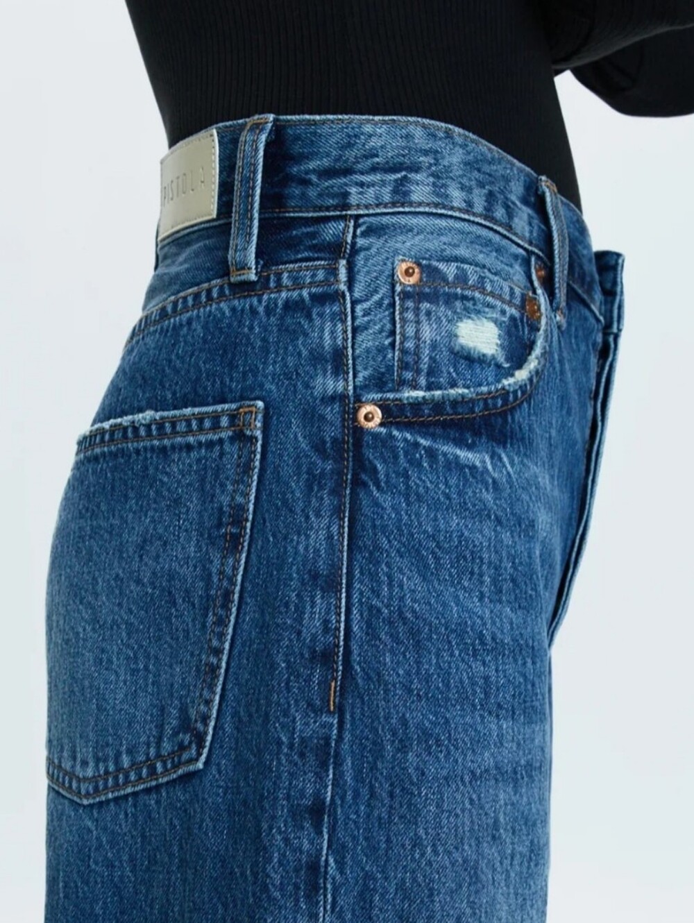 Pistola Ryder High Rise Cuffed Straight Jean In Fulton - Picture 8 of 16